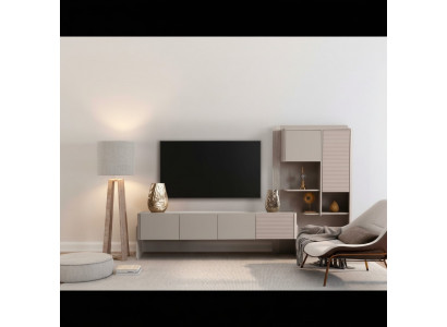 Stylish TV Cabinet Beige Sideboard Luxurious Living Room Dresser
