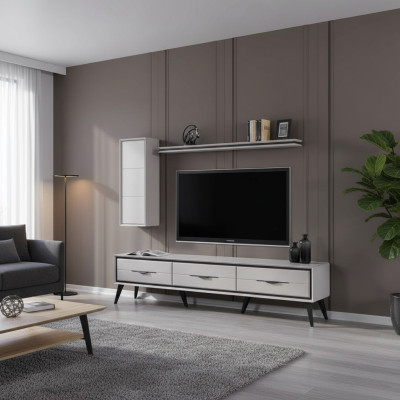 Stylish 3-door TV lowboard modern wall cabinet designer shelf