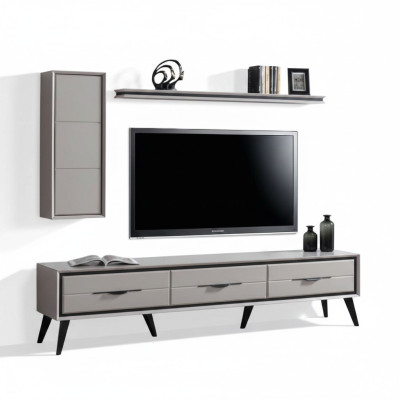 Stylish 3-door TV lowboard modern wall cabinet designer shelf