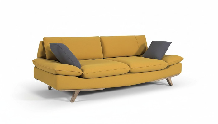 Yellow three-seater living room 3-seater sofa stylish upholstered couch new