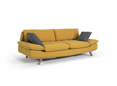 Yellow three-seater living room 3-seater sofa stylish upholstered couch new
