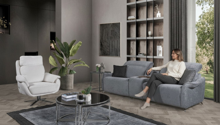Modern sofa set living room 3-seater upholstered couches armchair