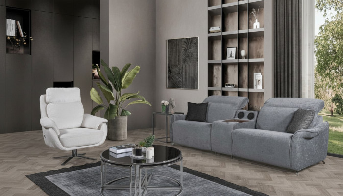 Modern sofa set living room 3-seater upholstered couches armchair