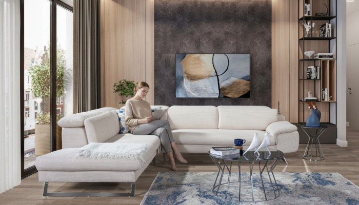 White corner upholstered sofa L-shape sofas living room modern living room sets