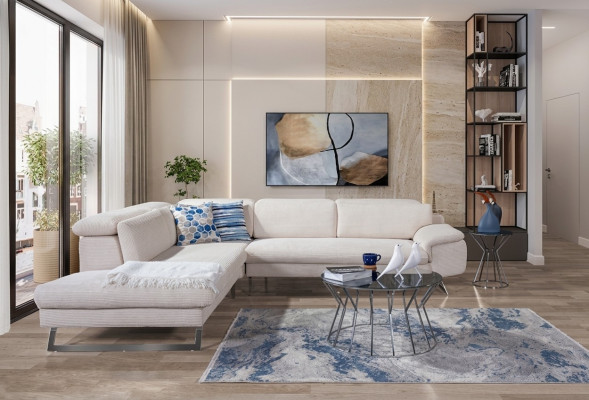 White corner upholstered sofa L-shape sofas living room modern living room sets