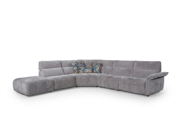 Stylish Grey Corner Sofa L-Shaped Living Room Designer Couch Luxury Sofas
