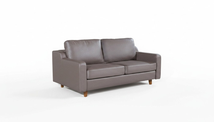 Gray leather sofa designer 3-seater living room couches upholstery furniture