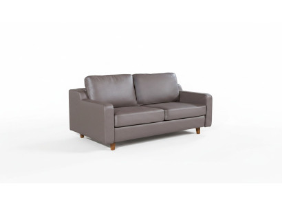 Gray leather sofa designer 3-seater living room couches upholstery furniture