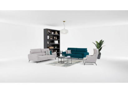 Stylish Living Room Seating Set 2x 3-Seater Sofas Armchair 3-Piece Suite