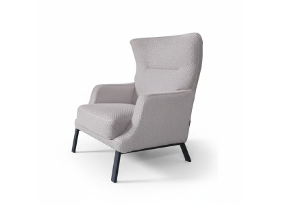 White textile armchair upholstered single-seater living room seating furniture