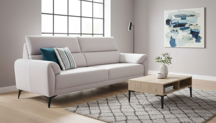 White upholstered sofa designer couches fabric sofas living room seating furniture
