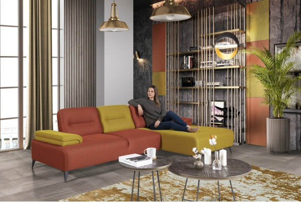 Two-tone L-shaped corner sofa designer living room sofa modern couches