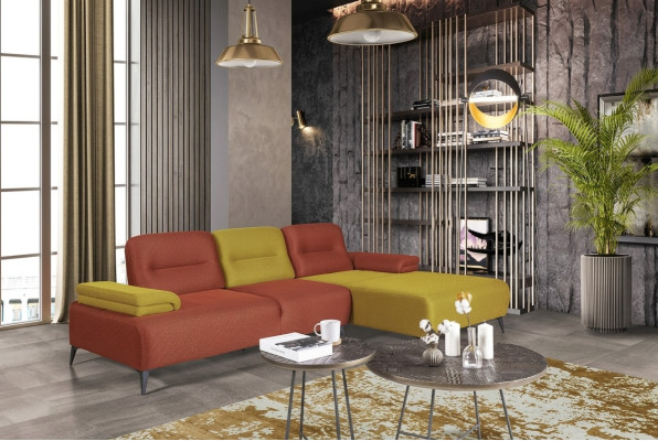 Two-tone L-shaped corner sofa designer living room sofa modern couches