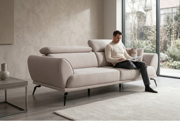 White living room 3-seater designer luxury couch modern seating furniture new