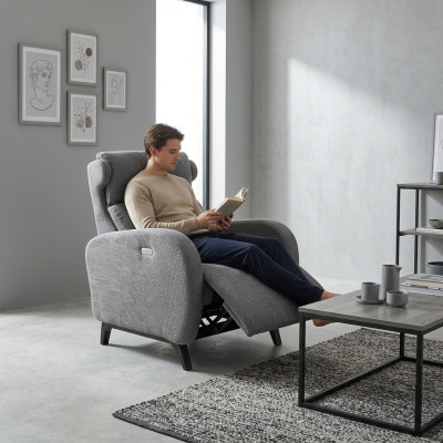 Gray coffee table with luxurious footrest