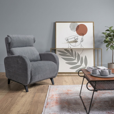 Gray coffee table with luxurious footrest