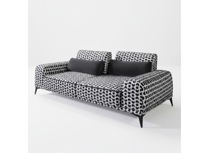 Stylish 3-seater patterned sofa upholstery couches living room wooden frame