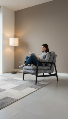 Gray textile armchair living room armchair modern single-seater new