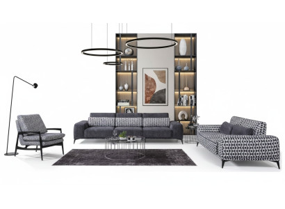 Gray living room seating ensemble exclusive three-seater single-seater 3-piece 4+3+1.