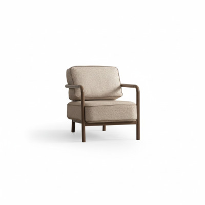 Modern beige single-seater designer living room armchair