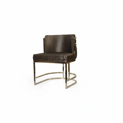 Luxury chair brown color modern furniture with metal frame for dining room