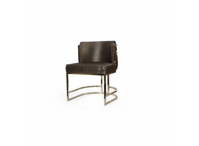 Luxury chair brown color modern furniture with metal frame for dining room