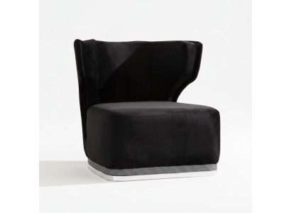 Modern upholstered armchair black recliner living room stainless steel feet