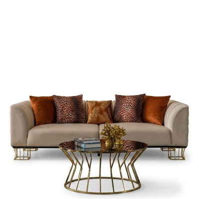 3-seater cushion exclusive beige living room luxury couches