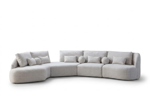 White sectional sofa modern L-shape sofa living room couches wooden frame sofa
