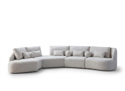 White sectional sofa modern L-shape sofa living room couches wooden frame sofa