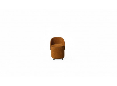 Designer orange upholstered chair stool with storage dining room furniture