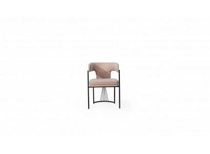 Beige designer chair metal chairs luxurious dining room upholstered chairs