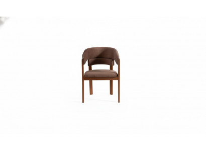 Brown designer chair dining room chairs textile chair designer wooden legs