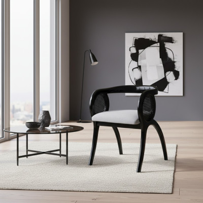 Gray-Black Designer Chair Luxurious Single-Seater Dining Chairs