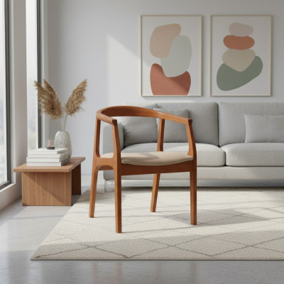 Dining chairs with brown wooden frame, armchairs, single-seat luxury chairs.