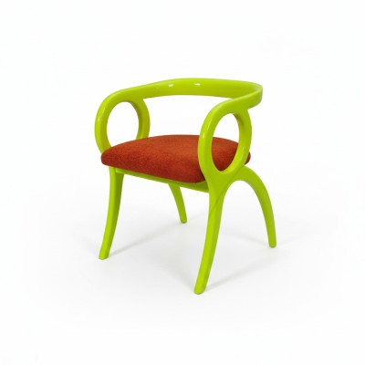 Green Designer Upholstered Chair Single Seater Dining Room Luxurious Single Seater