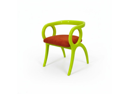 Green Designer Upholstered Chair Single Seater Dining Room Luxurious Single Seater