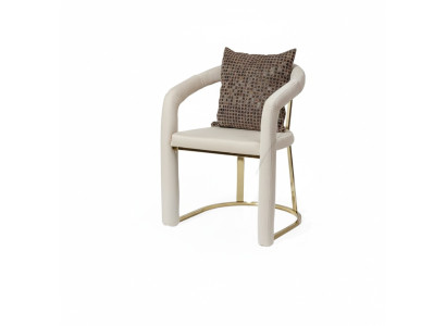 Beige designer chair luxury wooden frame designer dining wood chairs