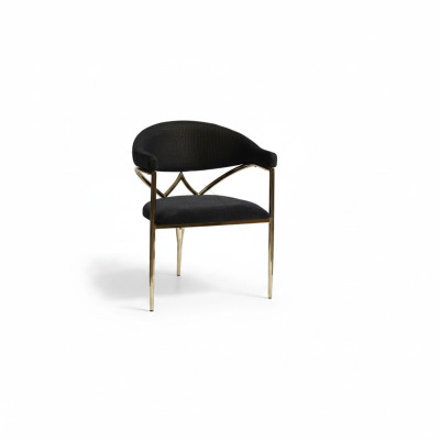Black stainless steel chair wood frame dining chairs modern single-seater