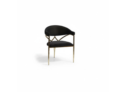 Black stainless steel chair wood frame dining chairs modern single-seater