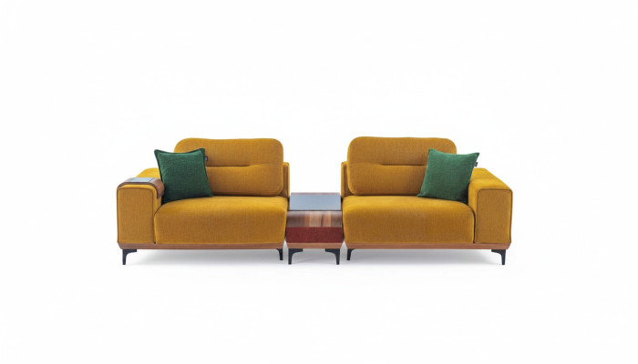 Yellow three-seater, 3-seater sofa, luxury living room couches, designer sofas