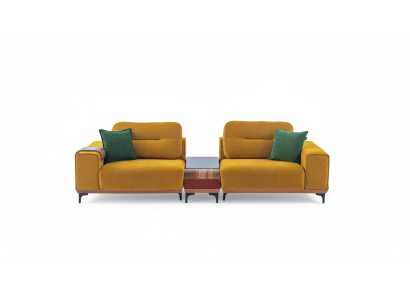 Yellow three-seater, 3-seater sofa, luxury living room couches, designer sofas
