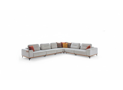 Gray corner sofa exclusive L-shape set luxurious living room furniture