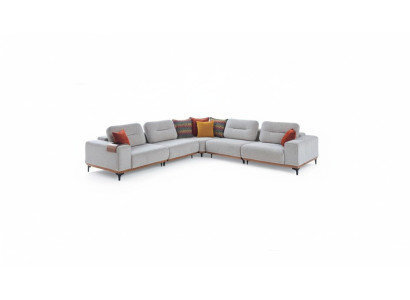 White Exclusive L-Shape Upholstered Sofa Designer Corner Sofa Living Room Seat