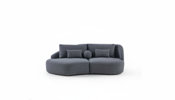 Stylish Gray Three-Seater Living Room Sofa Modern Couches