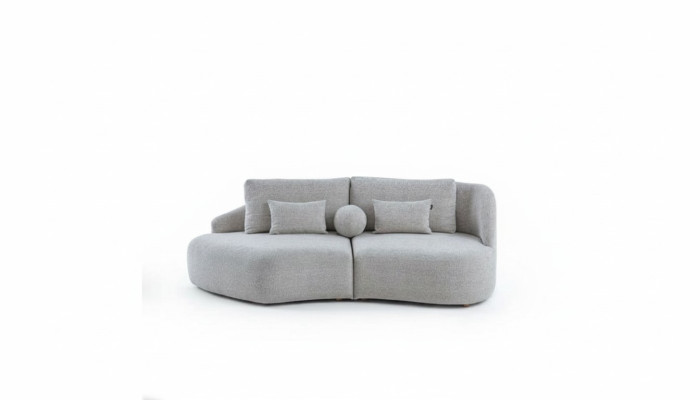 Modern light gray 3-seater living room luxury couches sofas