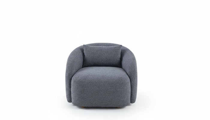 Gray armchair recliner lounge chair textile upholstered single-seater furniture