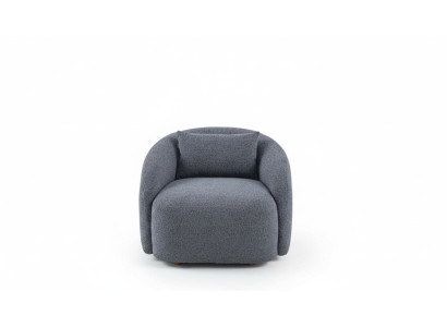 Gray armchair recliner lounge chair textile upholstered single-seater furniture