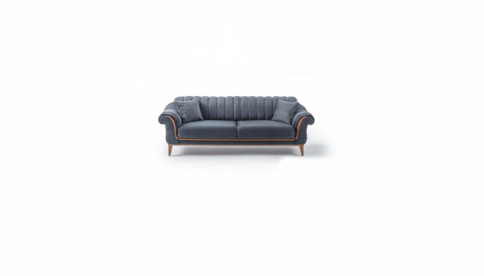 Gray Stylish Three-Seater Modern Sofa Living Room Upholstered Couch New