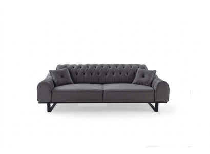 Gray Chesterfield 3-Seater Elegant Three-Seater Designer Living Room Couch